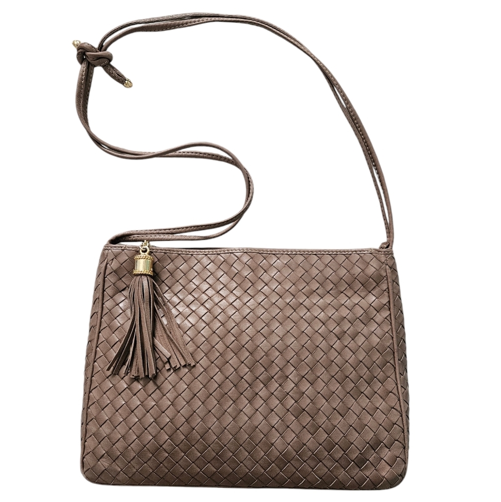 Vinatge Cosci Woven Leather Shoulder Bag, Handmade in Italy